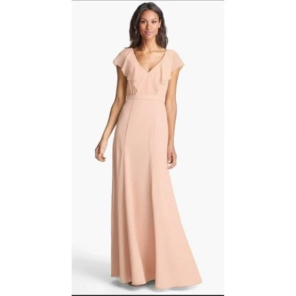 Jenny Yoo | Dresses | Jenny Yoo Cecilia Ruffled Chiffon Long Dress Size 6 In Blush Bridesmaids | Poshmark Jenny Yoo | Dresses | Jenny Yoo Cecilia Ruffled Chiffon Long Dress Size 6 In Blush Bridesmaids | Poshmark